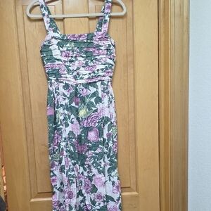 Abercrombie & Fitch Green and Pink Floral Maxi Dress
